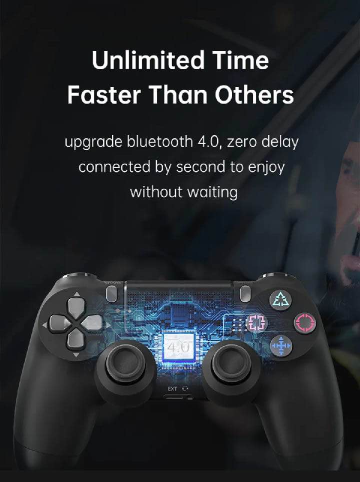 【Premium】 DualShock 4 Wireless PS4 Controller ~ Bluetooth PlayStation 4 Controller ~ JoyStick JoyPad GamePad Remote Gaming Controller for PS4, PC, Laptop, Computer, Mobile, Android TV Box, Windows 7/8/10/11 XP & Vista, Android