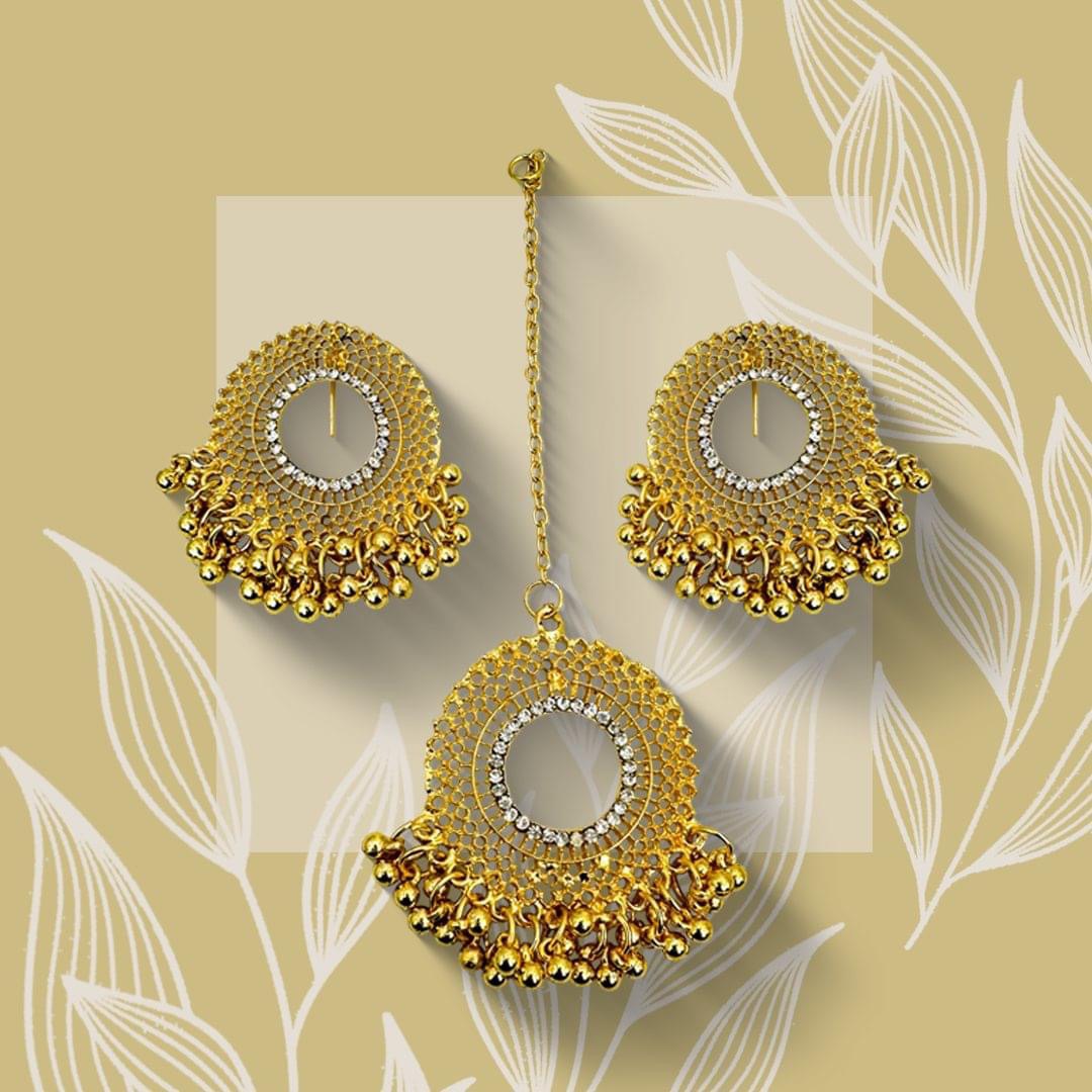 Earrings Tikka Set For Girls And Women Party Wear New Trendy Fashion