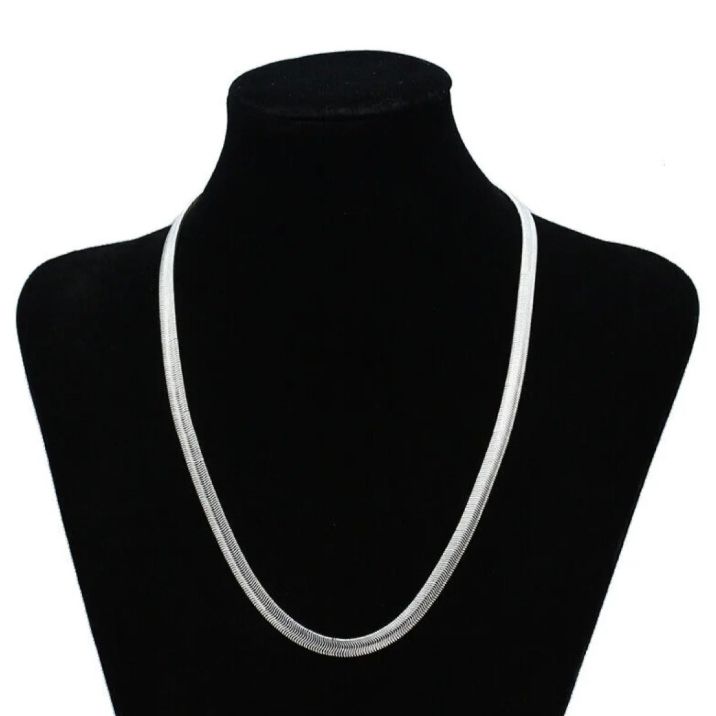 1 Pc Men Snake Chain Necklace Steel Necklace Fashion Simple Gift for Boys