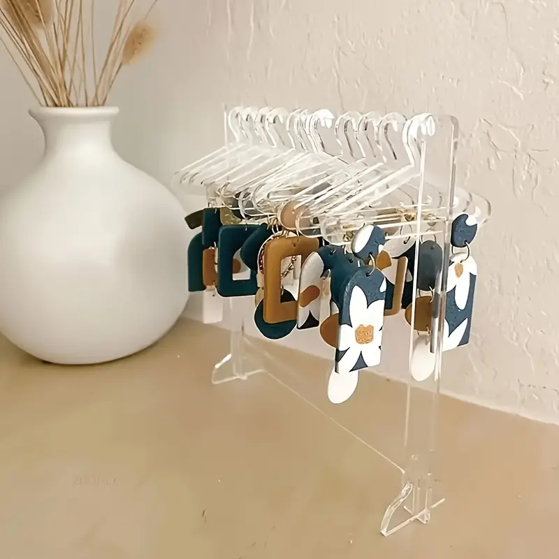 Mini Coat Hanger Rack Earring Display Stand Large Capacity Jewelry Storage Jewelry Show Case Arrings Organizer Ear Stud Holder