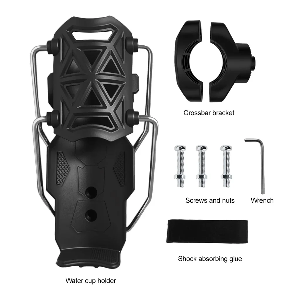 AKE - Universal 360° Rotatable Motorcycle Cup Holder  Anti-Shake Water Bottle Mount for Handlebars & Crash Bars  Durable Nylon Mount for MTB, Touring & Commuter Bikes