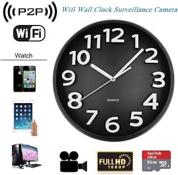 WiFi Wall Clock Camera 4K Resolution For Home/Office Security with Look Cam Application and Panoramic view / Same Product as Shown