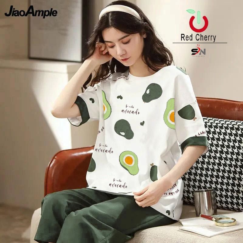 white stylish new fruit printed summer night suit for women soft n comfortable febric