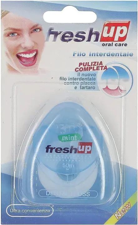 50M Dental Floss - Micro Wax Peppermint flavor Mint Flavor Flosser - Interdental Brush portable oral hygiene care - Freshup flat clean teeth wire Flossier - 50 Meter Best quality floss wire