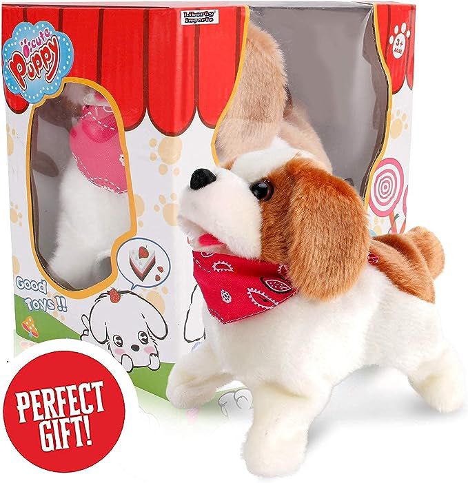 Flip Over Puppy - Battery Operated Mechanical Jumping Little Pet Dog - Flipping Toy That Somersaults, Walks, Sits, Barks for Toddlers & Kids