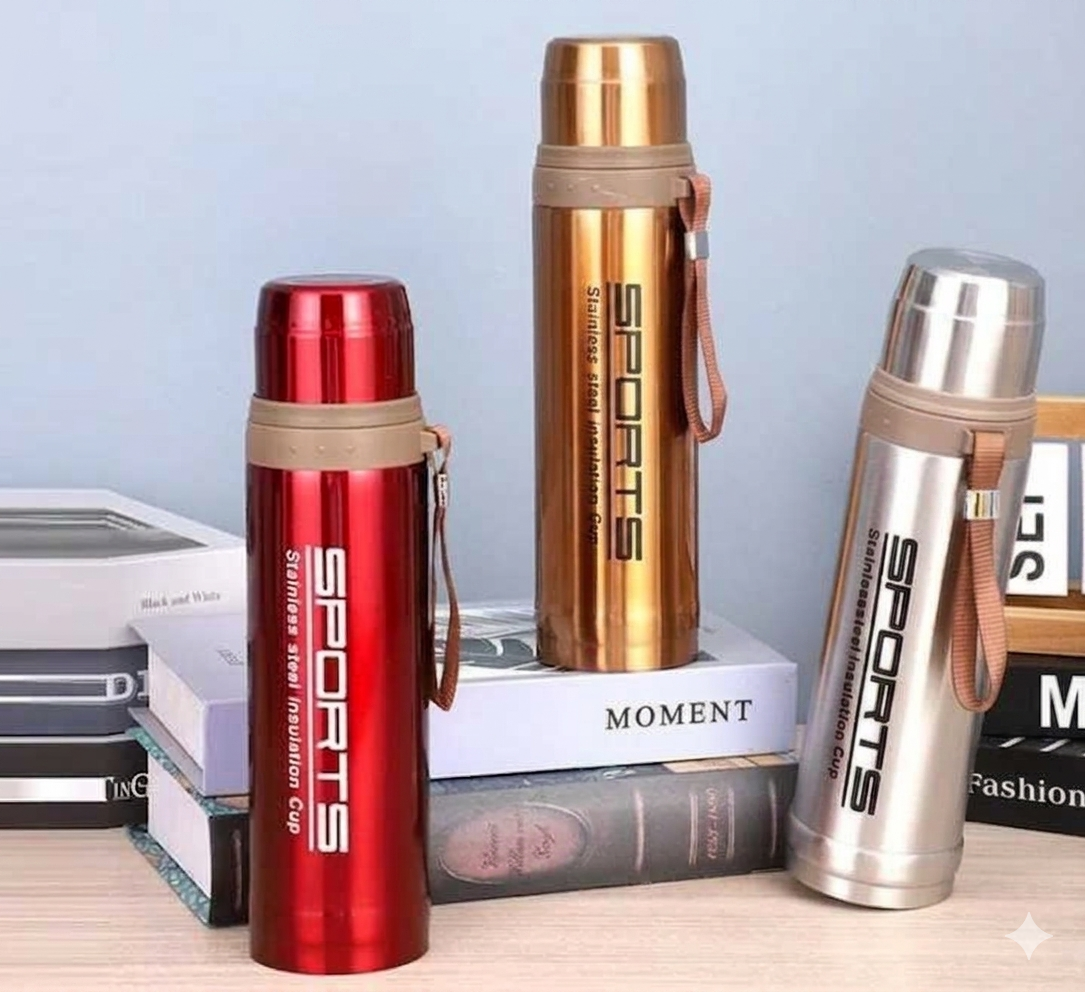 Sports Vacuum Flask Water Bottle 750ml Stainless Steel- Hot and Cold Thermos