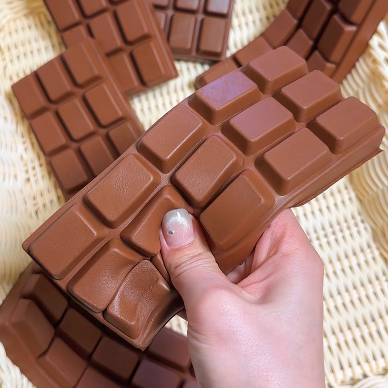 Simulation Chocolate Bar Squishy Toy Slow Rising Fidget Toy Stress Relief ASMR Decompression Anti Anxiety Desktop Prank 