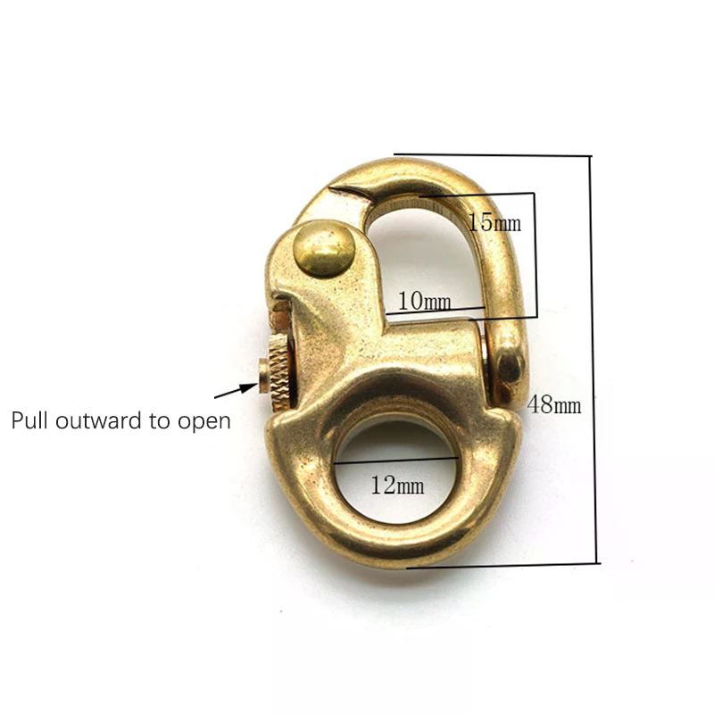 Solid Brass Buckle Clasp Buckle Keychain Ring Hook Screw Pin Joint Connecter Bag Strap Leather Craft Accessories Parts
