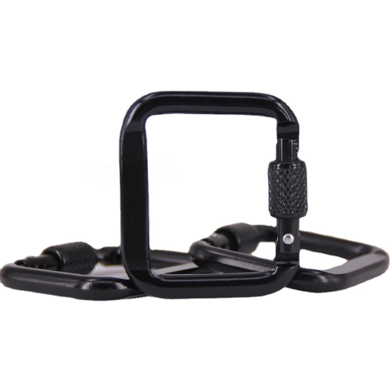 Square Carabiner Keychain Snap Clip Hook Durable Outdoor Camping Hiking Kettle Buckle Sports Accessories