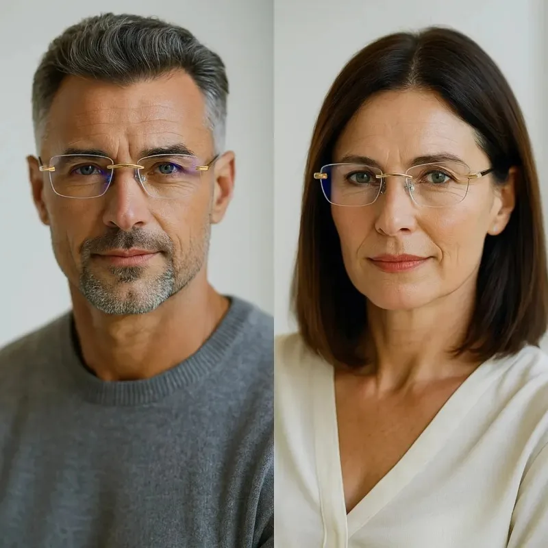 Frameless Anti-blue Light Reading Glasses Women Men Ladies Presbyopia Eyewear Diopter +1.0 +1.5 +2.0 +2.5 +3.5 +4.0