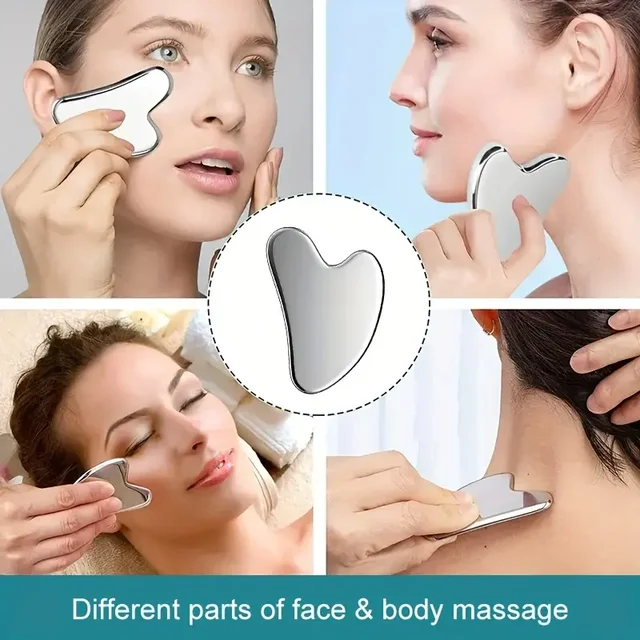 Premium Stainless Steel Gua Sha Tool – Facial Lifting & Skin Rejuvenation Scraper for Spa & Home Use