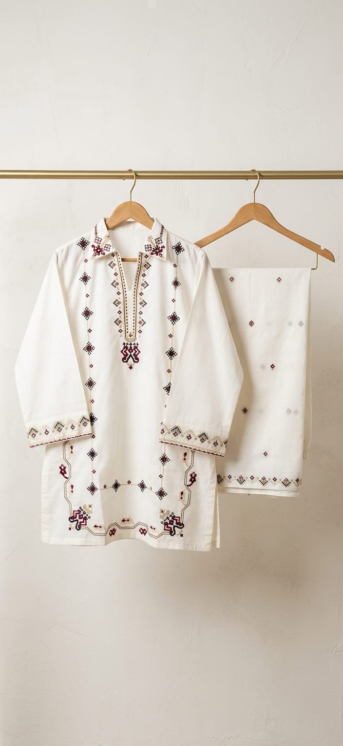 Embroidered Farshi Shalwar 2-Piece Details:

Standard Size - 22" Chest

2-Piece - Embroidered Kurta + Farshi Shalwar

Intricate embroidery & border detailing

Available in different colors

Comfortabl