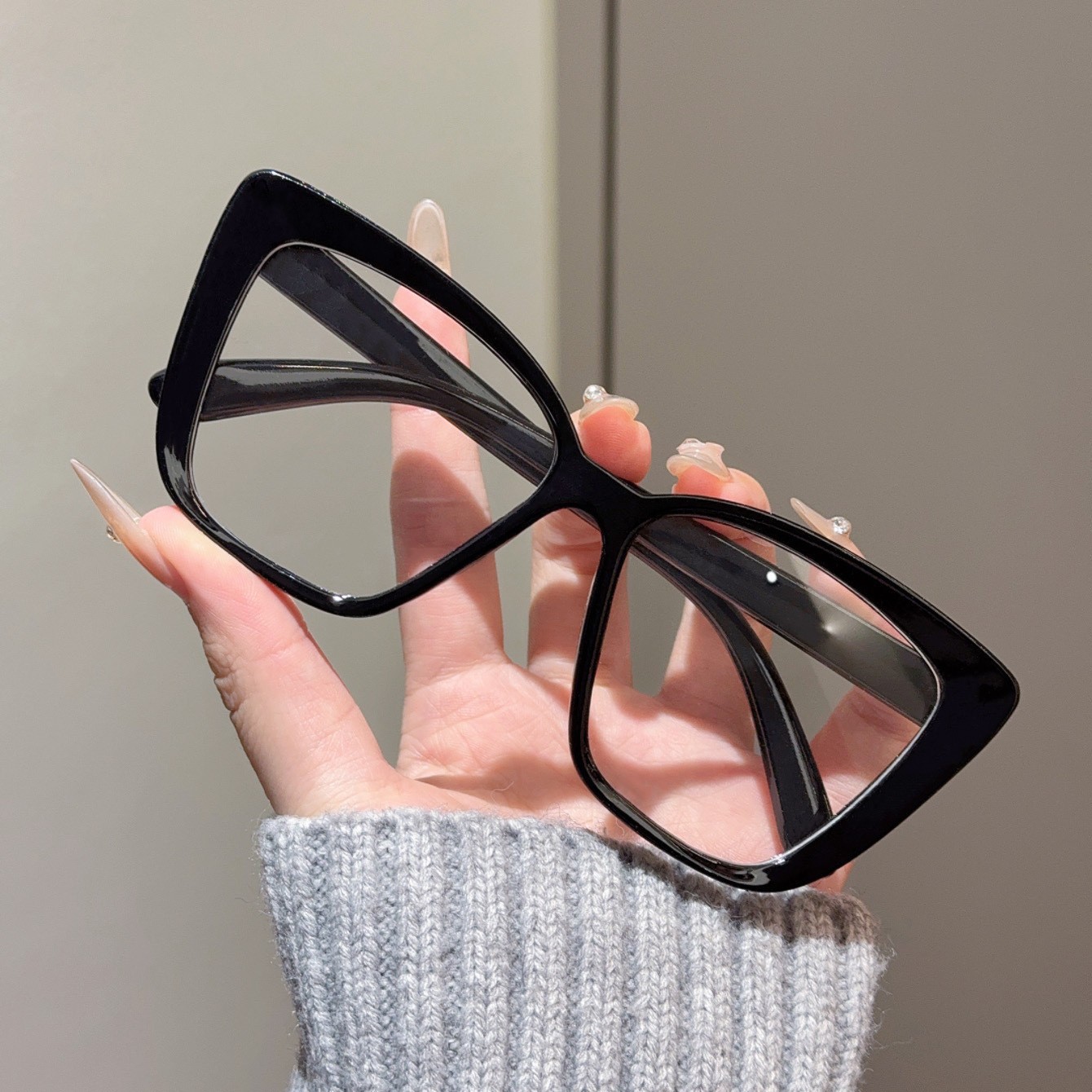 Transparent Square Plain Glasses pc Frame Women Men ordinary glasses cat eye Eyewear Blocking Optical Spectacle Eyeglasses