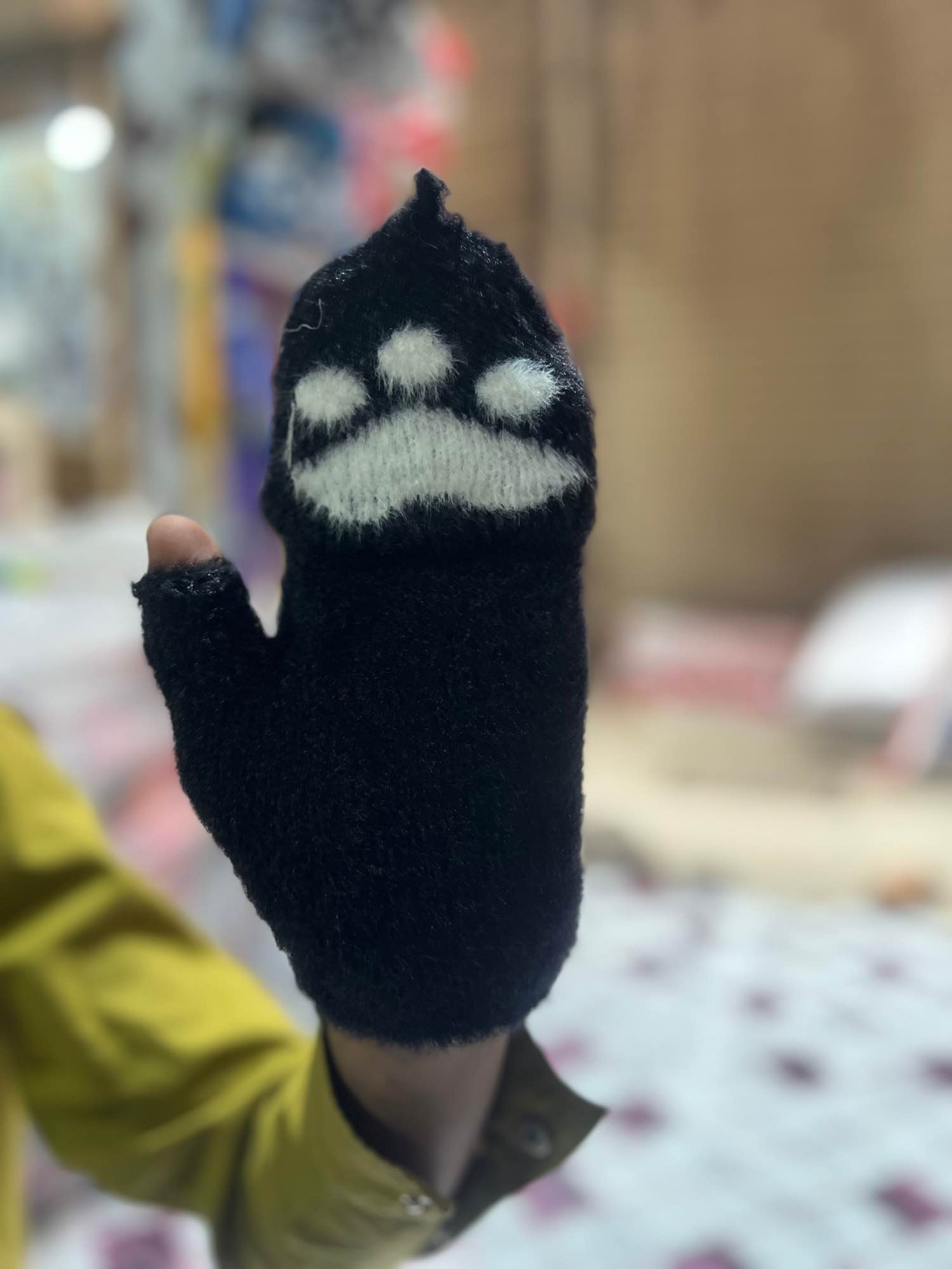 Plush Fingerless Gloves Female Winter Mitten Soft Warm Student Women Flip Gloves Outdoor Write Gloves Thickened Cold Protection