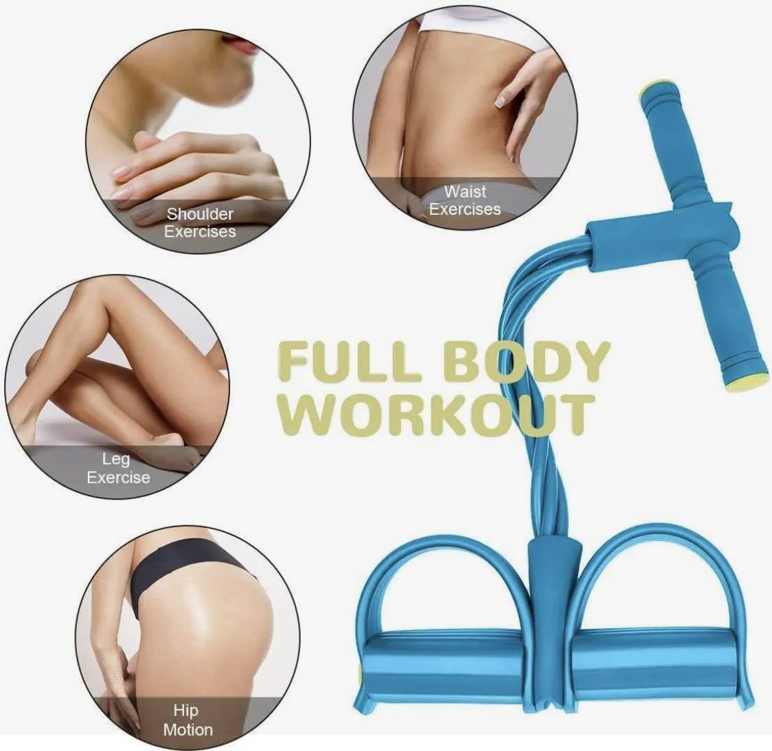 Resistance Tube Exercise Set with Pedal & Bar | Adjustable Resistance Bands for Home Workout, Fitness, Yoga & Strength Training