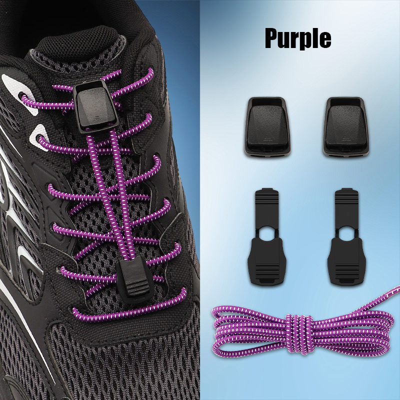 Elastic No Tie Shoelaces with Lock Buckle Stretch Quick Lace System for Sneakers Running Sports Shoes Adults Kids