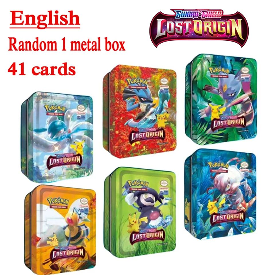 Kids Pokemon Trading Play Card Set With Metal Box Included