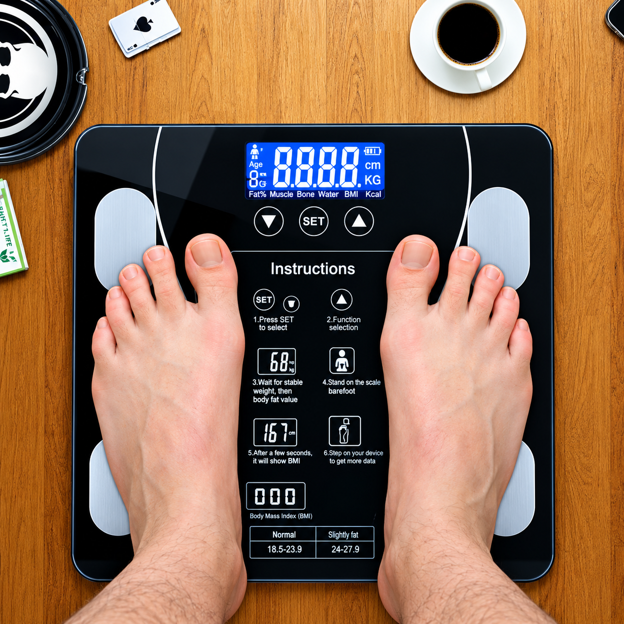 Smart Digital Body Weight Machine Scale 180KG Bluetooth Electronic Weighing Machine Scale with App Sync for Household Use - Body Fat & BMI Measurement, Bathroom Balance Scale Weight Machine For Human Body