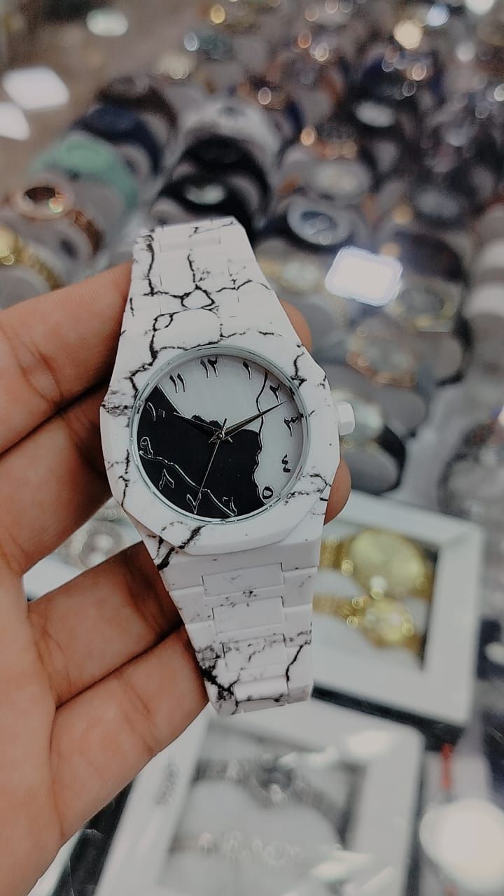 Arabic Aura Watch (Premium Quality) White Men Watch