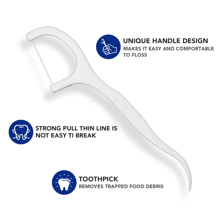 Pack of 30/60/90/120/150) – Dental Floss Toothpicks, Teeth Cleaning Flosser Toothbrush Plastic Toothpick