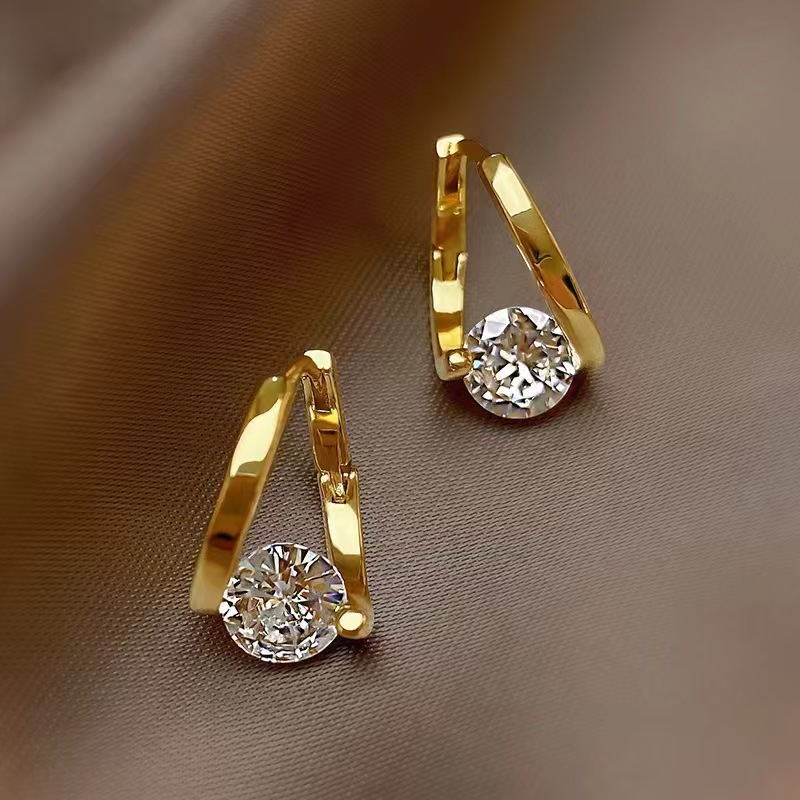 925 Sterling Silver Earring Shining Gemstone Zircon Jewelry for Women Wedding Exquisite Jewelry Engagement Fashion  Party