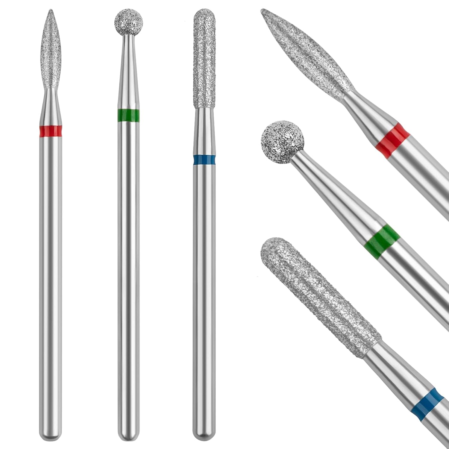 3pcs Diamond Nail Drill Bit, Under Nail Cleaner Cuticle Remover, Nail Prep Supplies for Nail Techs