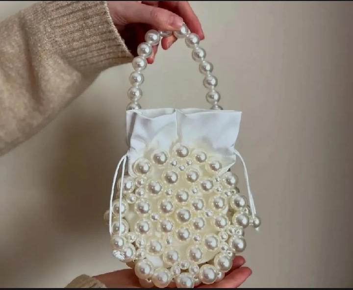 Elegant Pearl Beaded Handbag – Luxury Evening Clutch