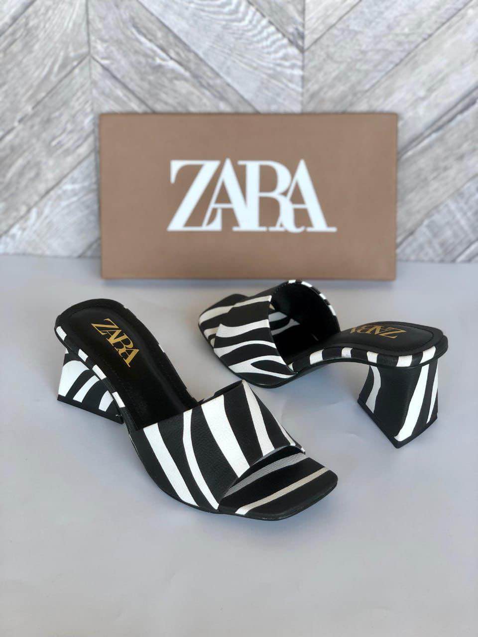 Zebra block heels for Women , High Quality Heels
