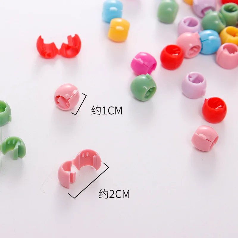120 Pcs Hair Braids Maker Beads Headwear Cute Candy Colors Plastic Hairpins Hair Claw Clips For Women Girls Hair Accessories