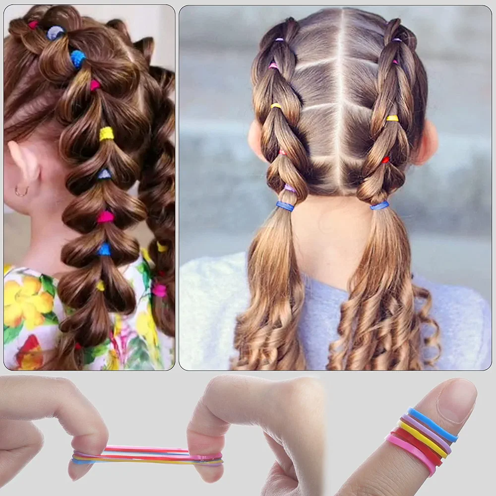 Set Of 4 Rubber Bands Elastic Hair Bands Hair Rings Ponytail Hair Ties Rope Holder Hair Styling Accessories For Women Girls Spiral Hair Bands No Damage Hair Scrunchies Stretchable Durable Hair Rope Multi Color Hair Bands Everyday Use - 4 Bottles Scrunchies