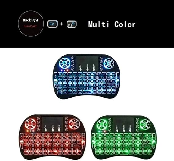 RF500 Mini Wireless Keyboard With Touchpad Three Color Backlight Air Mouse Rechargeable Remote For Smart TV Android Laptop PC Gaming