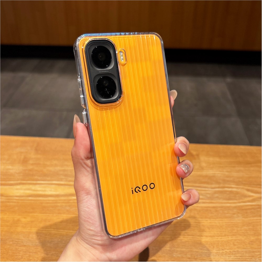 3D Stripe Luggage PC Cover Red & Clear Phone Case For  X300 X200 S Pro Ultra IQOO 15 13 12 T NEO 11 9 10 PRO+