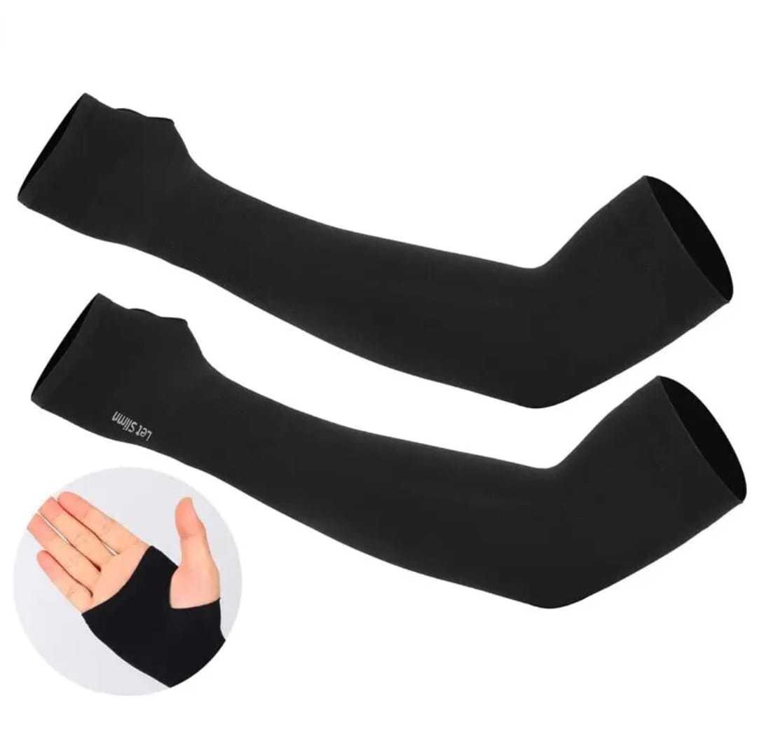Summer Finger Sleeves 1 Pair  Ice Cool Fingerless UV Protection Arm Sleeves For Outdoor Riding Sports