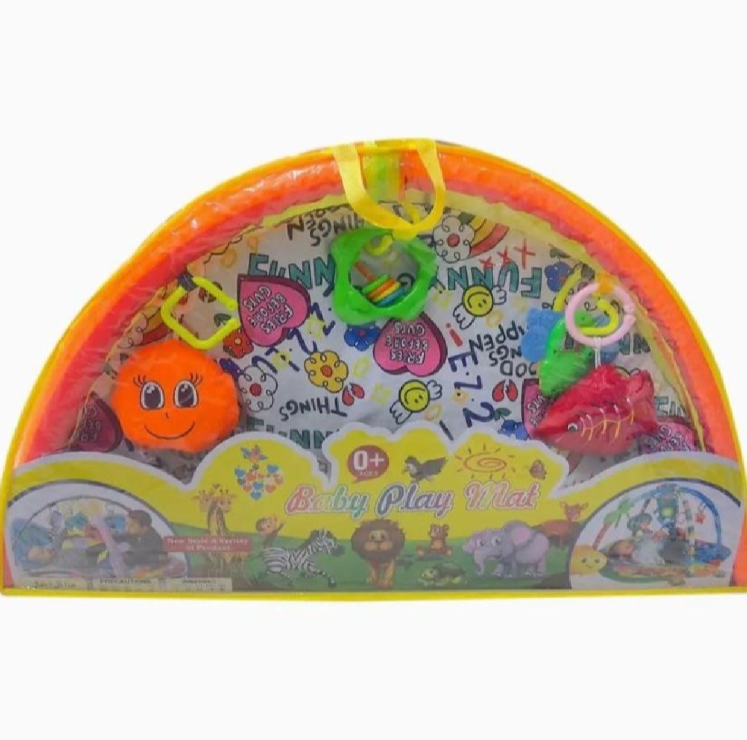 Soft & Colorful Baby Play Gym Mat Fun Indoor Activity Set with Rattles