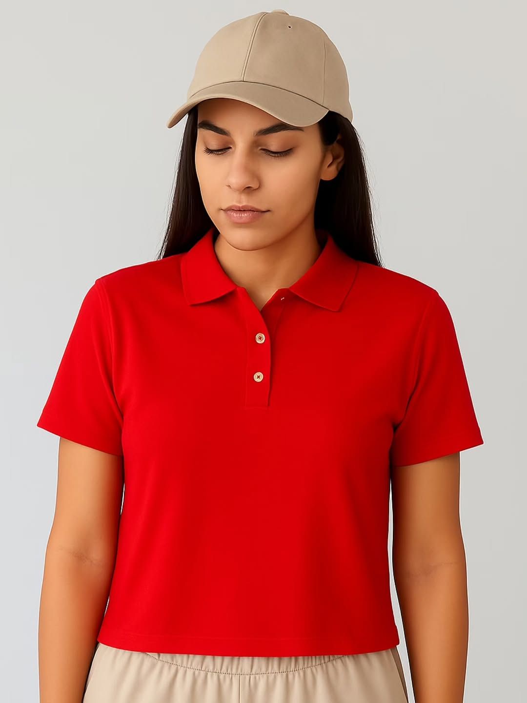 MI'TESORO Women's Short Sleeve Boxy Cropped Polo T-Shirt Polo Cropped T-Shirt - a timeless classic with a modern twist! for Girls/Women
