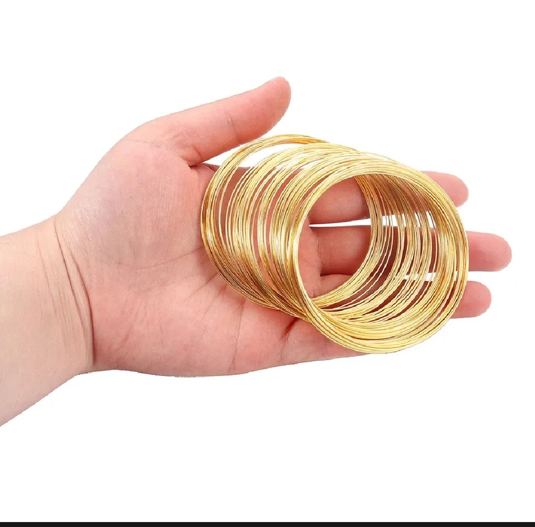 15 Golden gajra bangle material – Stylish Fashion Jewelry (15 Pieces, Light Weight)