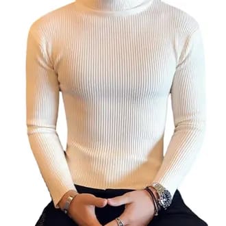 Men's Slim Fit  Turtleneck Sweater - Winter Warm High Neck Pullover - Stylish Casual Wear
