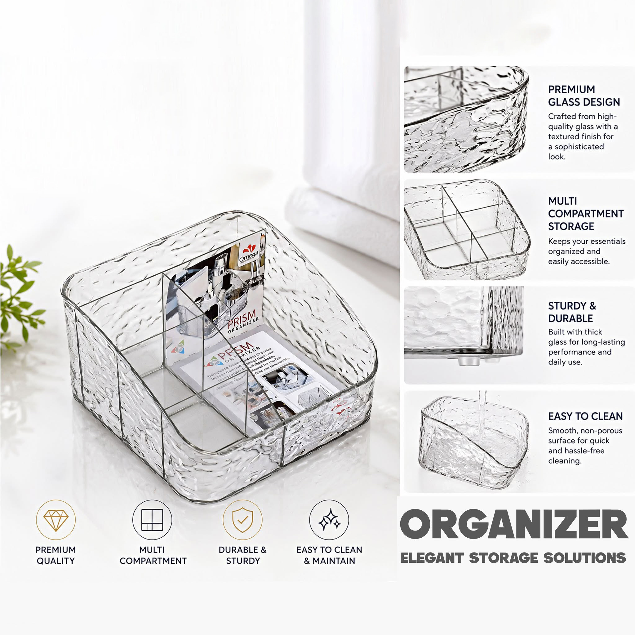 Makeup Organizer Acrylic Multi Grid Storage Rack Cosmetic Shelf Make Up For Dressing Table Bathroom Perfume Beauty Tool Organizers Space Saver Box