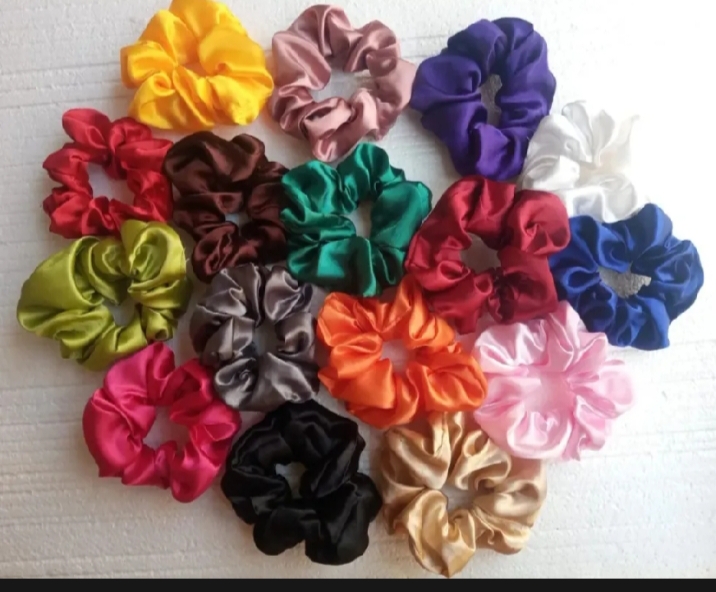 Pack of 12 Silk Scrunchies – Soft & Stretchable Hair Accessories for Girls & Women | Multicolor Satin Hair Ties stylish and trending pony