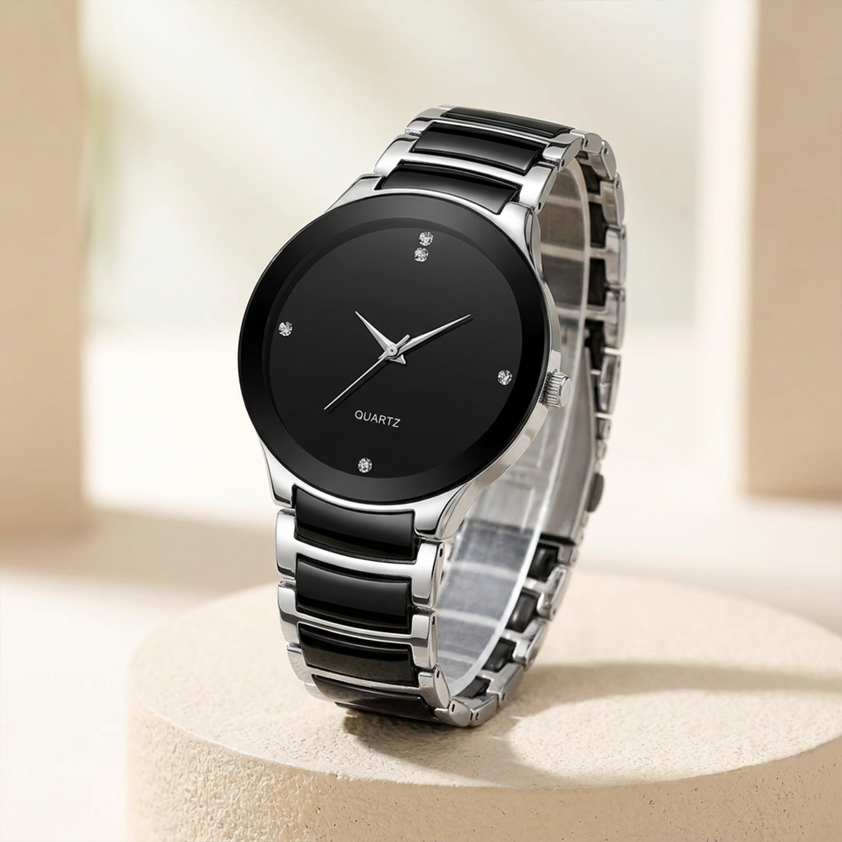 Stylish Luxury Stainless Steel Wrist Watch for Men & Women Fashion Watch