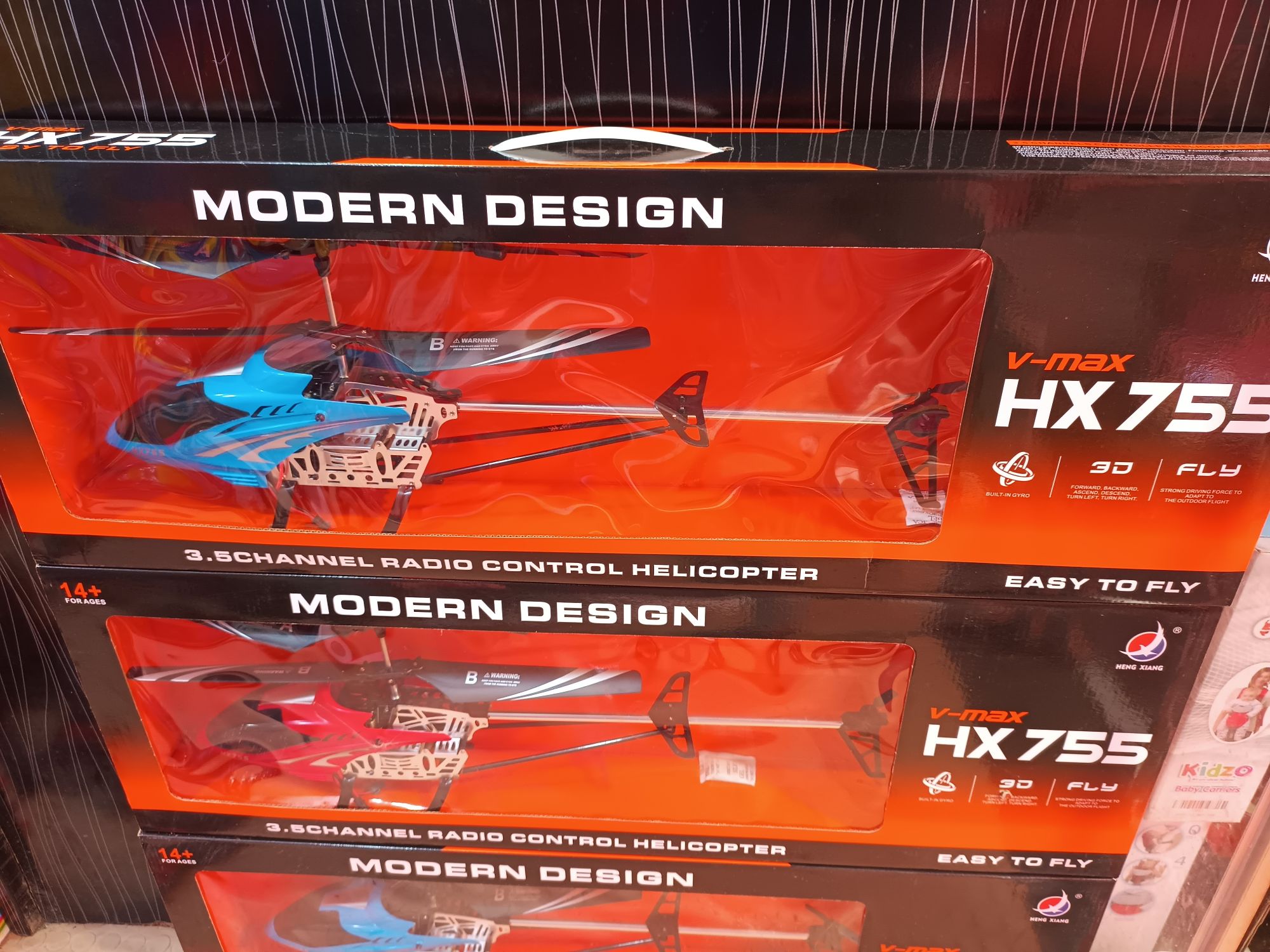 V-max hx 755 Radio Remote Controlled Build-in Gyro Helicopter with Unbreakable Blades 3d- Multi color
