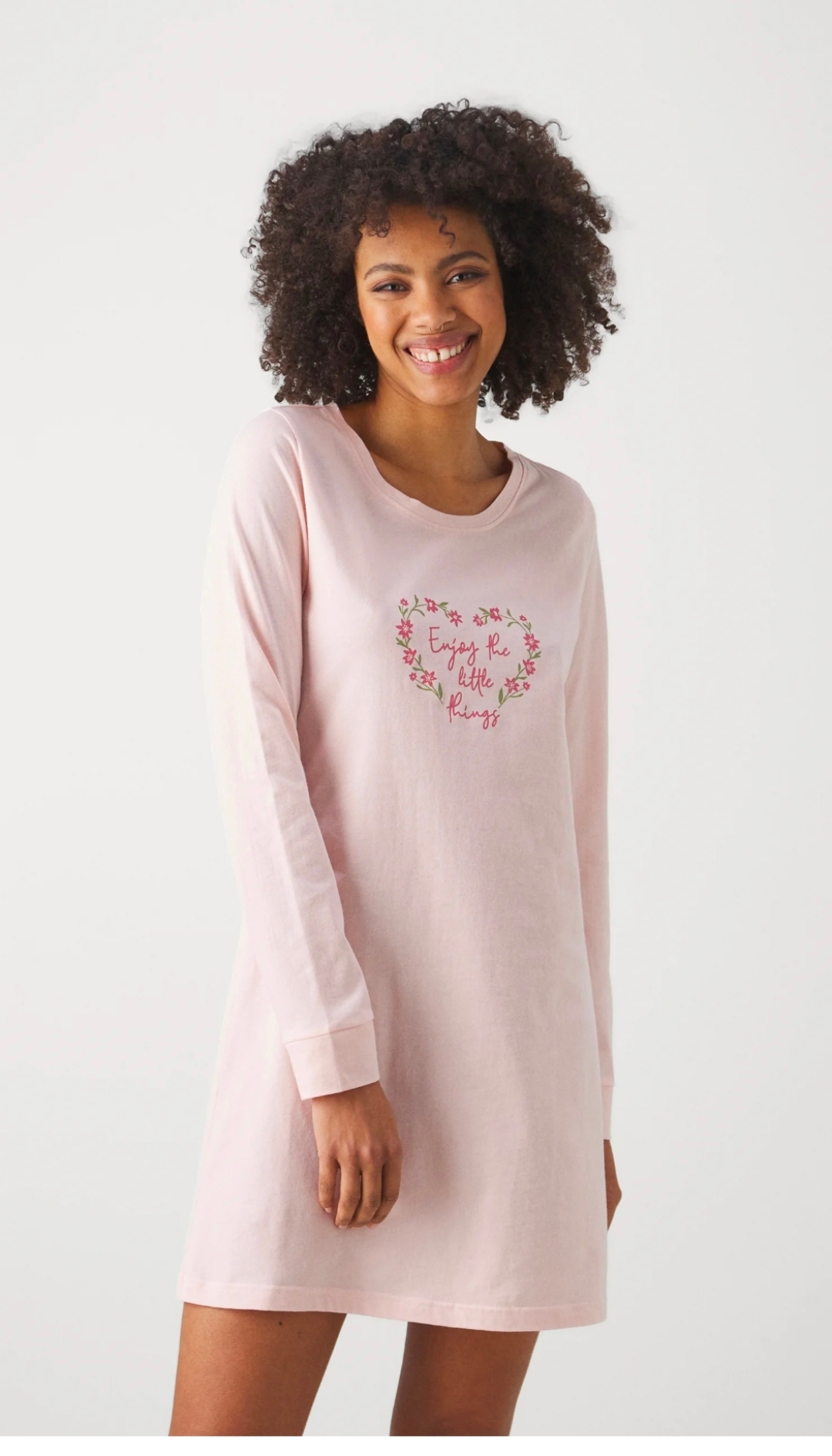 P55 Pink full selves long shirt for ladies