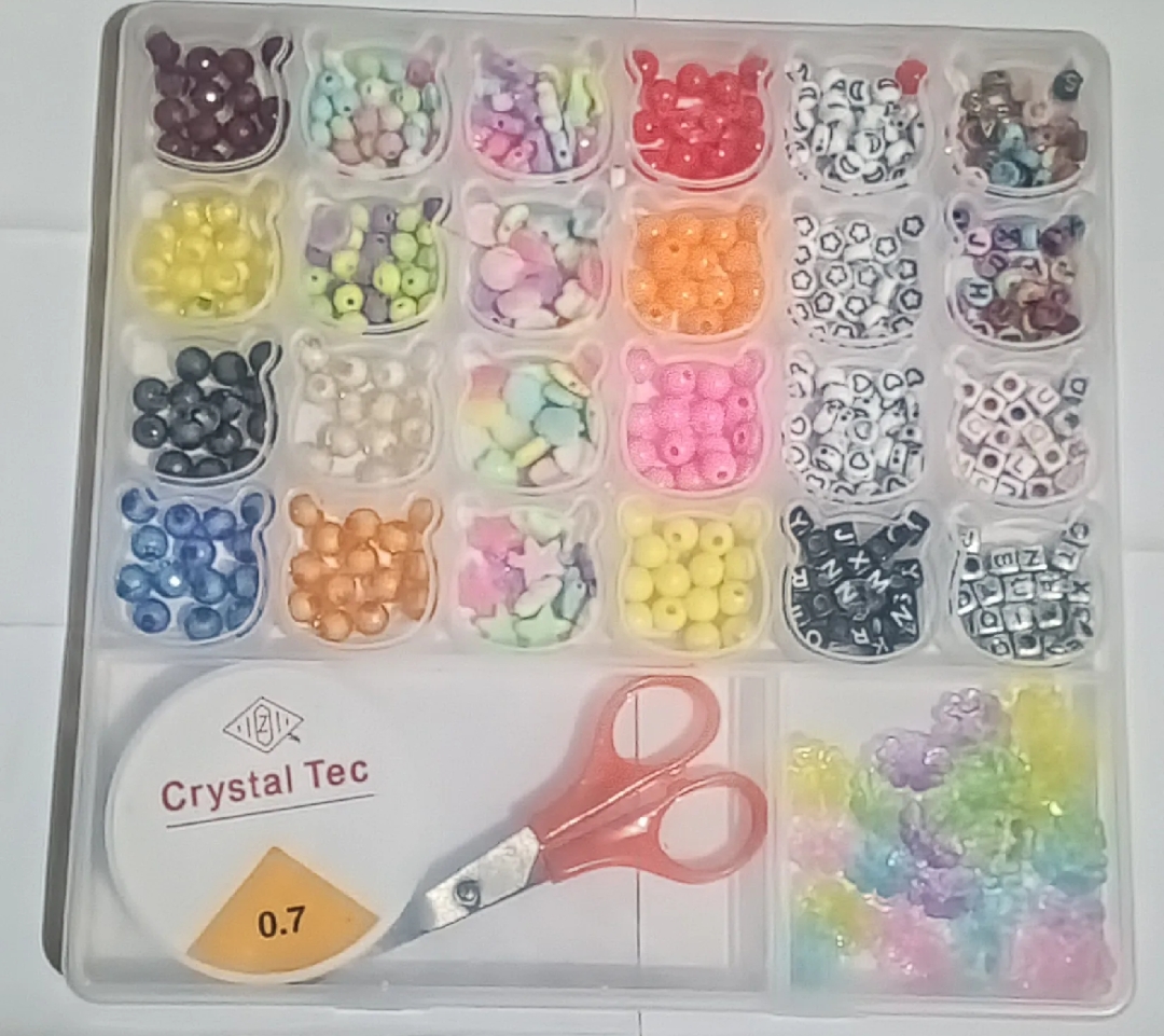 Beads Set for Jewelry Making â€“ DIY Craft Kit for Bracelets, Necklaces & Earrings (8x7.5 Inches)