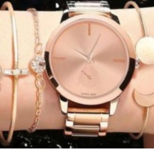 Watch - Fashion Square Watch Women Silver Watches Stainless Steel Band Quartz Wristwatches Ladies with bracelet set | Round watch | Rectangular Watch