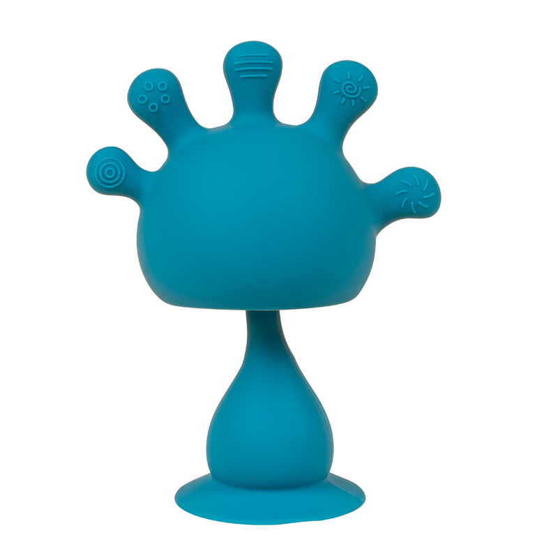 Baby Finger Mushroom-Shaped Rattle Teether, Silicone Soft Teething Stick, Newborn Soothing and Chewing Fun