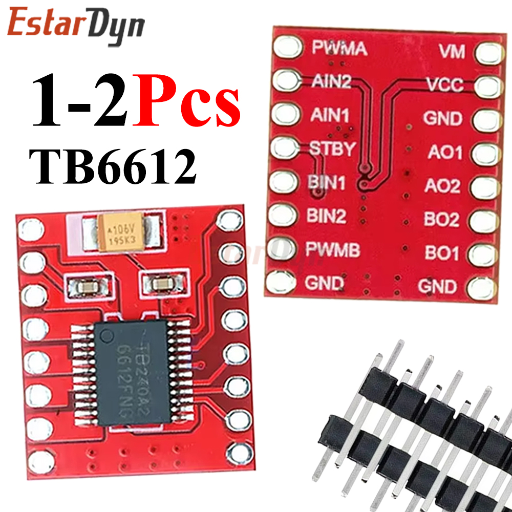 Estardyn 1-2pcs TB6612 Dual Channel DC Stepper Motor Driver Module 1.2A H-Bridge for Smart Car Robot Development