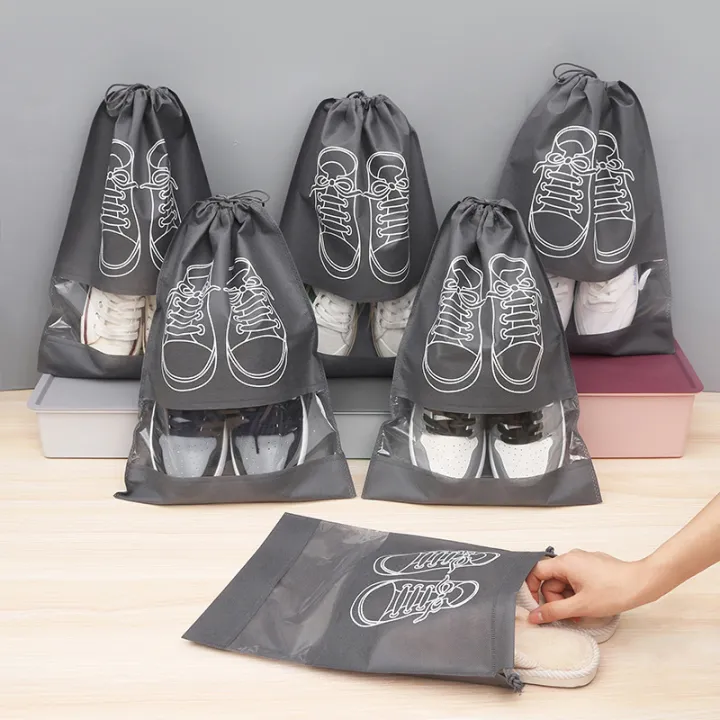 Pack Of 10 Shoes Bags With Clear Window Travel Shoes Pouch Safe Your Shoes From Dust And Water