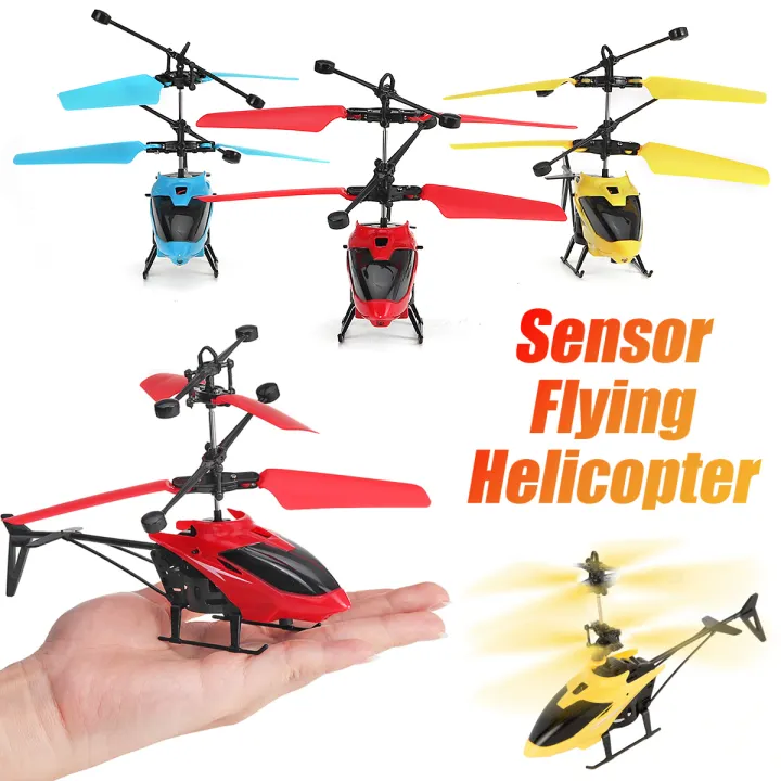 Hand Induction Control Flying Helicopter Toy with Infrared Sensor, USB Charger and Flashing Light for Kids