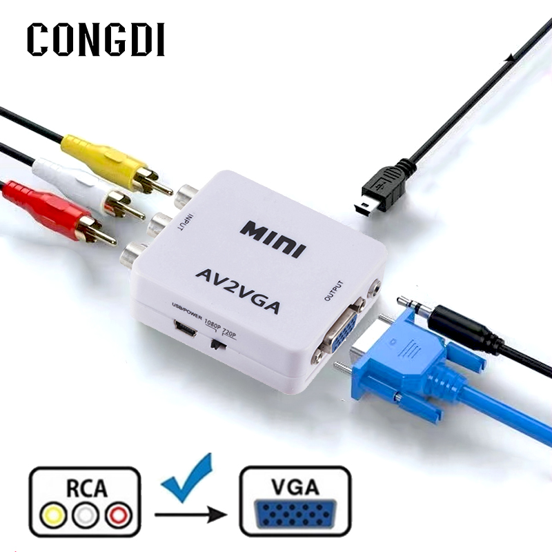 Convertidor Vga Converter Diagrama Cable Vga A Rca Convertidor Vga A Rca  1080p (vga 2av) Plug And Play Cuotas Sin