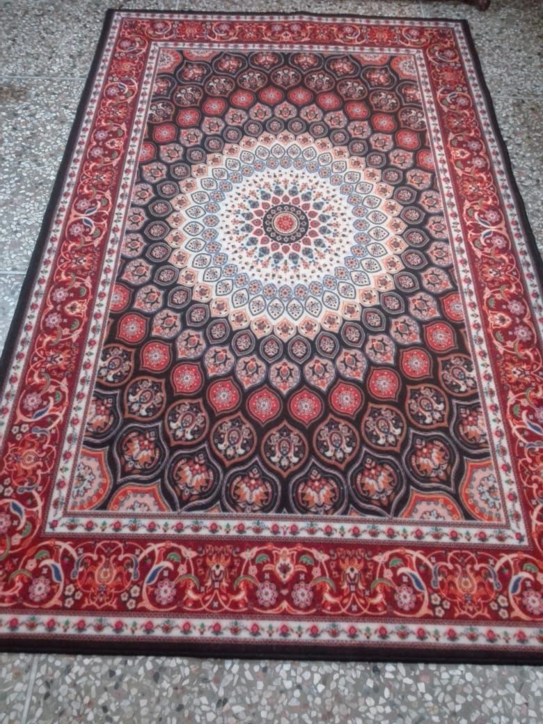 Polyester Microfiber Center Carpet Rectangle 4ft x 6ft Multi Color